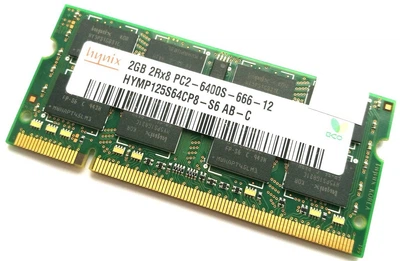 Оперативная память Hynix SODIMM DDR2 2Gb 800MHz 6400s CL6 (HYMP125S64CP8-S6 AB-C) Б/У