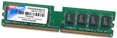Оперативная память Patriot DDR2 2Gb 667MHz PC2 5300U CL5 (PSD22G6672) Б/У