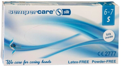 Перчатки медицинские смотровые нитриловые Igar Sempercare Silk нестерильные неопудренные S 100 шт (9001570531797)