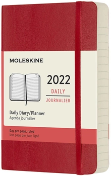 Ежедневник Moleskine 2022 9 х 14 см 400 страниц Красный Мягкий (8056420855685)
