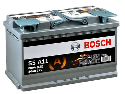Bosch S5 A11 car battery AGM Start-Stop 580 901 080 12V 80 Ah 800A, Starter batteries, Boots & Marine, Batteries by application