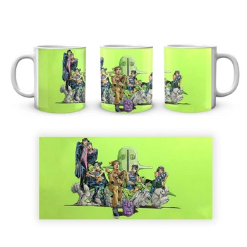Кружка GeekLand Неймовірні пригоди ДжоДжо JoJo's Bizarre Adventure Герої ДжоДжо Зелений фон JJ 02.420