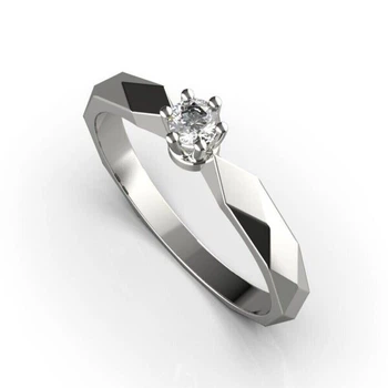 Каблучка Lunet Jewellery з білого золота, з діамантом 16 розмір 22991121
