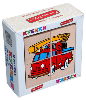 Деревянные кубики Komarovtoys Сложи рисунок Транспорт (t 610)
