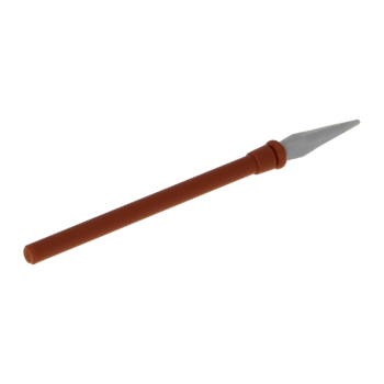 Оружие Lego Копье Pike Elaborate with Flat Silver Tip 90391pb03 6199199 Reddish Brown 1шт Б/У Хорошее