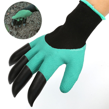➨Резиновые перчатки с когтями Garden Genie Gloves для работы с землей садовые с пластиковыми наконечниками