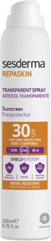 Солнцезащитный аэрозоль для тела Sesderma Repaskin Transparent Spray 30 SPF 200 мл (8429979444714)