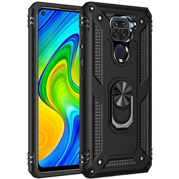 Ударопрочный чехол Serge Ring for Magnet для Xiaomi Redmi Note 9 / Redmi 10X Черный Без бренда