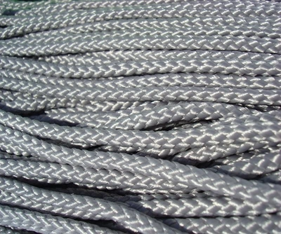 Шнур для вязания ковра плетеный 5 мм полиэфирный с наполнителем серебро 100 метров