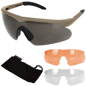 Окуляри балістичні сонцезахисні Раптор SAFETY GOGGLES SWISS EYE® RAPTOR Койот