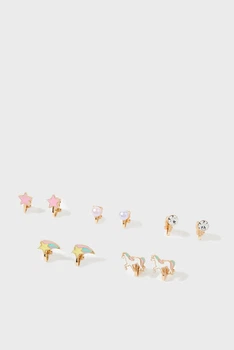 Детские золотистые клипсы (5 пар) UNICORN CLIP ON Accessorize OS 283051