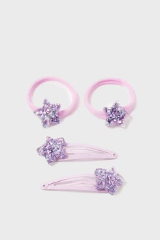 Детские сиреневые заколки (4 шт) STAR&nbsp;PARTY&nbsp;SET Accessorize OS 283036