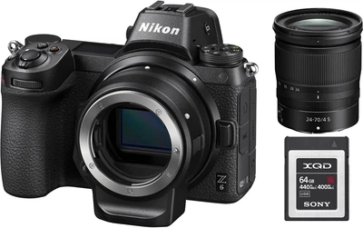 Фотоаппарат Nikon Z6 + 24-70mm f/4 S + FTZ Adapter Kit + 64GB XQD (VOA020K009)