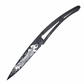 Нож Deejo Tattoo Wood Black 37g, Granadilla, Angels 1GB109