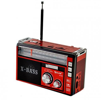 Радиоприемник с USB/SD и LED фонариком Golon RX-381 Красный Aurora