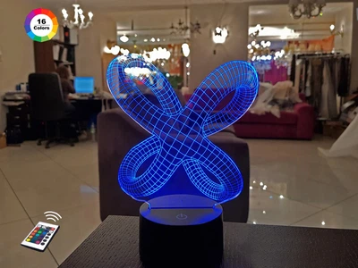 3D ночник "Цикличность" (УВЕЛИЧЕННОЕ ИЗОБРАЖЕНИЕ) подарочная упаковка + 16 цветов + пульт ДУ + сетевой адаптер&nbsp;+ батарейки (3ААА) &nbsp;3DTOYSLAMP