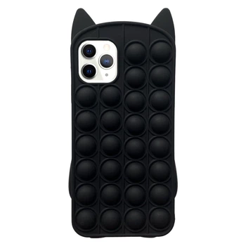 Чохол силіконовий для iPhone 11 Pro Max чорний кіт з функцією антистрес Pop it Без бренду