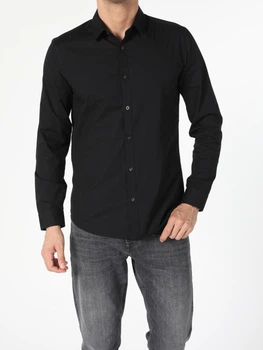 Рубашка хлопковая мужская Colin's CL1041350BLK XS Black