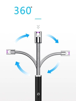 Зажигалка электрическая ARC BBQ Lighter импульсная плазменная ветрозащитная заряжаемая от USB провода универсальная Blue
