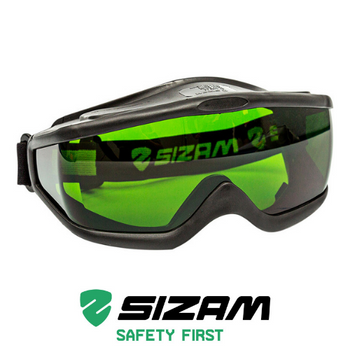 Очки защитные для сварщика герметичные с панорамной линзой 2893 Sizam Vulcan Vision зеленые 35072