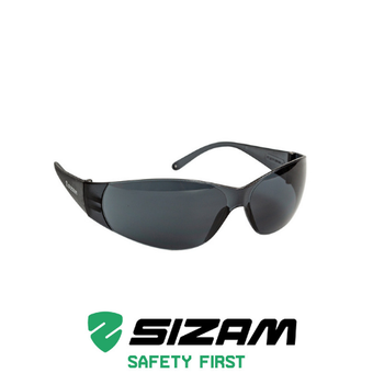 Затемнені окуляри захисні відкритого типу 2722 Sizam I-Fit чорні 35045