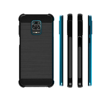 Чохол Lenuo Carbon Fiber Air Bag для Redmi Note 9S / 9 Pro / 9 Pro Max Black