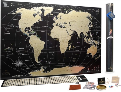 Скретч карта мира My Map Black Gold Edition english карта путешествий 88*63 см