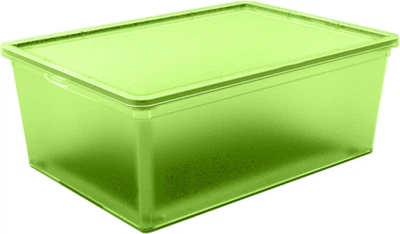 Контейнер для зберігання з кришкою Qutu Light Box Transparent Green 10 л (LB TRANSPARENT з/кр. GREEN 10 л)