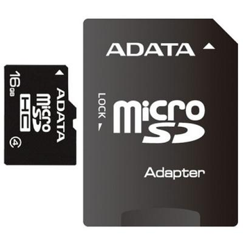 Карта памяти A-DATA 16GB microSDHC Class 4 (AUSDH16GCL4-RA1)
