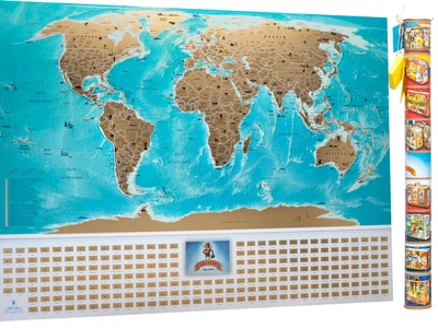 Cкретч карта мира My Map Flags English на английском, карта путешествий
