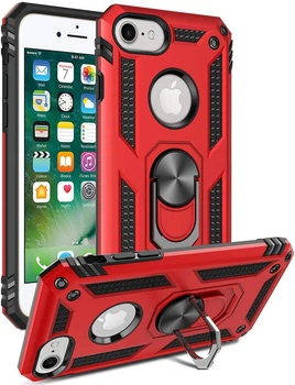 Чехол Shield для Iphone 7 / 8 бронированный Бампер с подставкой Red