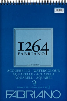 Альбом для акварелі Fabriano 1264 А3 300 г/м² на спіралі 30 аркушів (8001348212164)