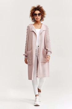 Fashions • Жіночий кардиган в'язаний Жанна Fashions 44-50 пудра (4248-гу)