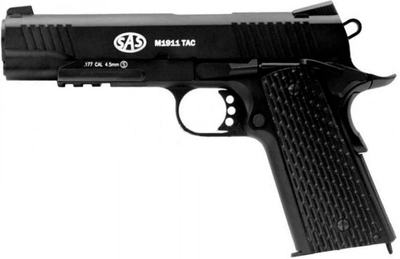 Пневматический пистолет SAS M1911 Tactical KMB-77AHN Colt Blowback Кольт блоубэк газобаллонный CO2 100 м/с