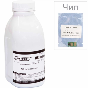 Тонер и Чип для OKI MB 441 WWM Black 75г TDOUNVR-75-CH