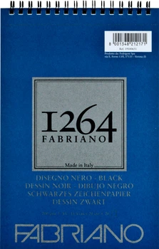 Альбом для рисунка Fabriano 1264 А5 200 г/м2 на спирали 20 листов Черный (8001348212171)