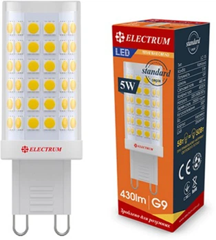 Світлодіодна лампа ELECTRUM 5W G9 3000К Cer LC-15 (A-LC-1897)