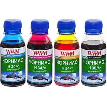 Чернила для HP DeskJet F2180 WWM H30/C34 BP/C/M/Y 4х100г H30/34SET-2