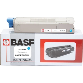 Картридж для OKI MC770dn BASF 45&nbsp;396&nbsp;303 Cyan BASF-KT-45396303