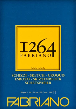 Склейка для малюнків та ескізів Fabriano 1264 А4 90 г/м² 100 аркушів Слонова кістка (8001348211983)