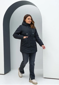 Куртка женская демисезонная с капюшоном удлиненная MODA 00081 S (44) Черный (M -00081/2 А)