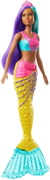 Кукла Барби Дримтопия Русалочка с бирюзово-сиреневыми волосами Barbie Dreamtopia Mermaid Doll, Teal and Purple Hair (GJK10)
