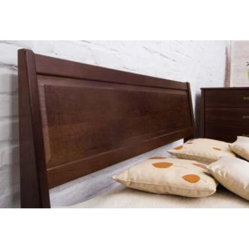 Кровать деревянная двуспальная с подъемным механизмом филёнка 160х200 с основанием Сити Микс Мебель Орех темный