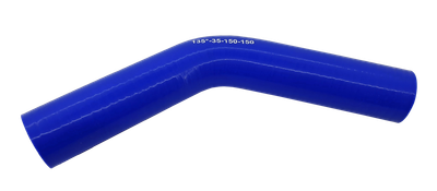 Патрубок кут 135 ° - D = 35 товщина = 4 мм (150 мм х 150 мм) силікон синій