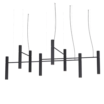 Люстра Tube chandelier, PikArt арт. 5299 Чорний Комплект: 100 см+120 см+150 см+200 см