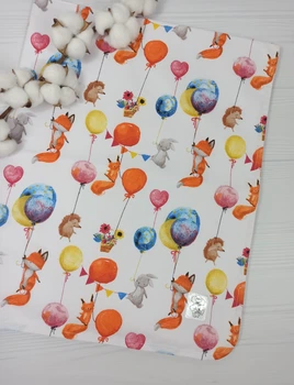 Детская непромокаемая пеленка 50х80 a.l.babybox Лисички на шариках Разноцветный