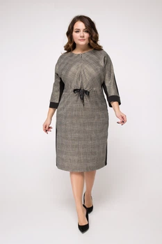 Платье "Алуста" (черный+серый) 50 (XL)