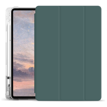 Силиконовый чехол-книжка с держателем для стилуса STR Air Protection Case for iPad Pro 12.9 (2018 | 2020 | 2021 | 2022) - Dark Green