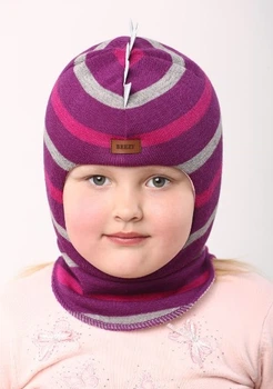 Зимняя шапка шлем Beezy для девочки 1615-38-22 Дино р. 2 (50-53 см)