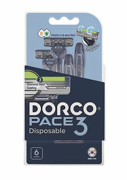 Dorco Бритва PACE одноразова для чоловіків з 3 лезами 6 шт (8801038593142)